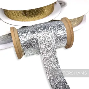 25mm Metallic Glitter Lamé Ribbon Trim - 1m