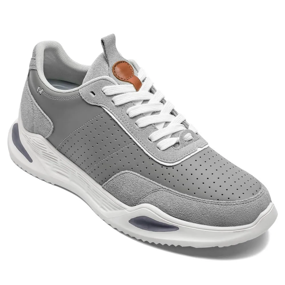 7 CM/2.76 Inches CMR CHAMARIPA Men's Elevator Sneakers - Gray Suede Height Increasing Shoes