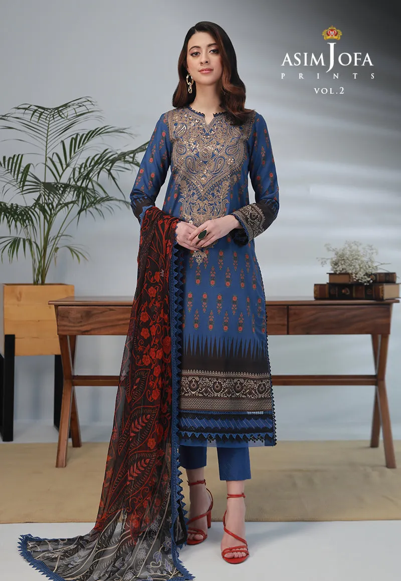 AJBP-44 EMBROIDERED LAWN 3-PCS