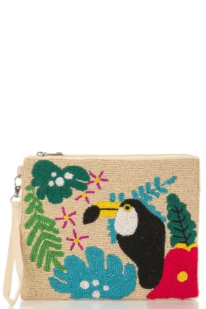 Bag007 Tucan Beaded Clutch