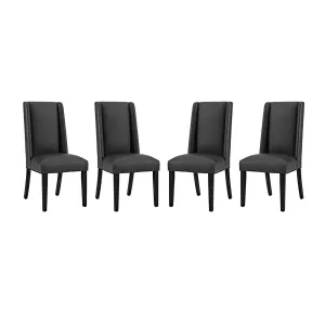 Baron Dining Chair Vinyl Set of 4 by Modway