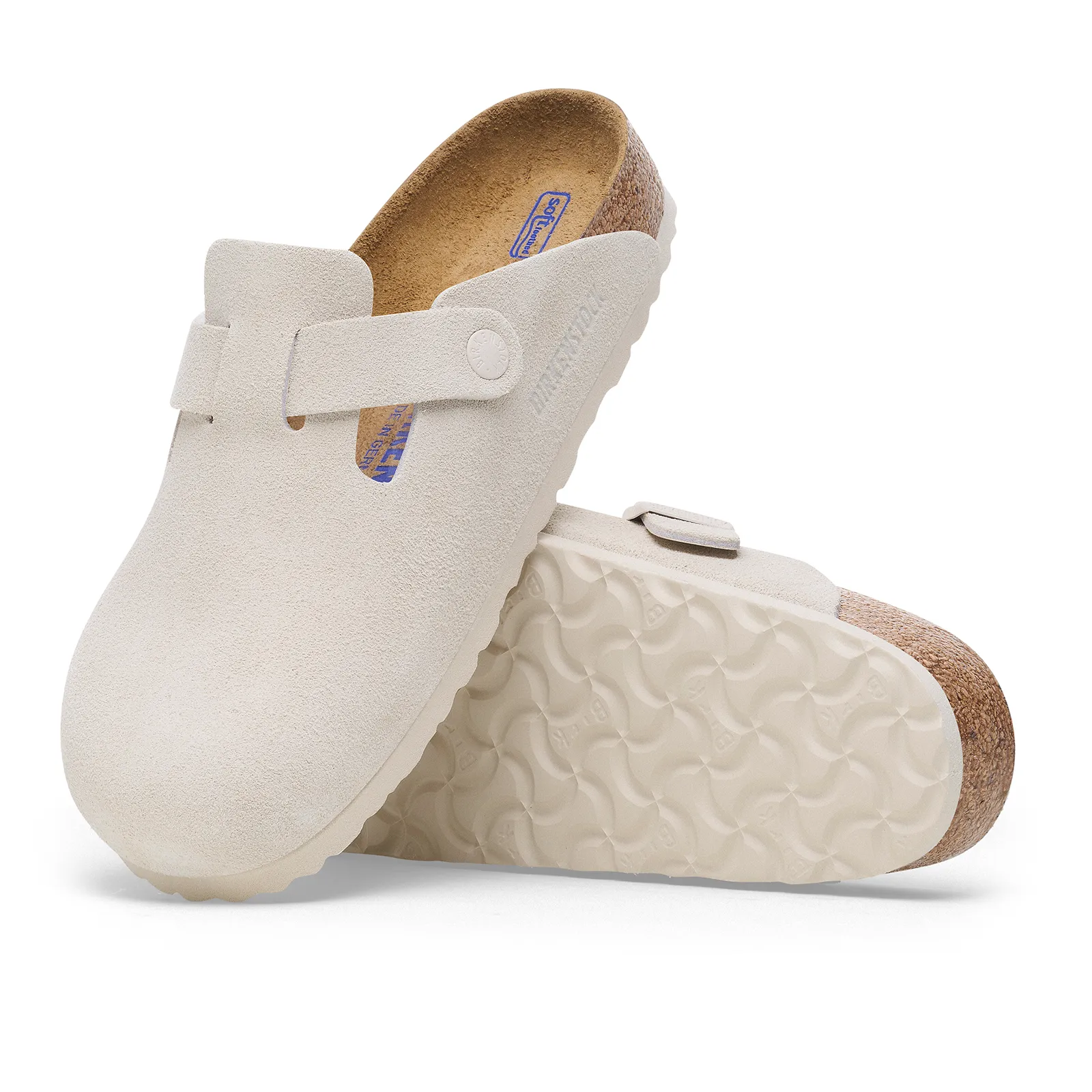 Birkenstock Boston Soft Footbed Narrow Clog (Women) - Antique White Suede