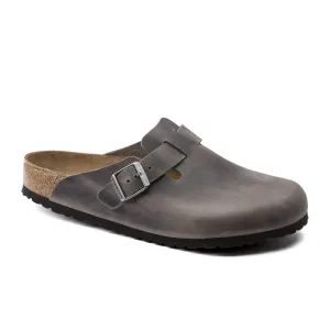 Birkenstock Boston Soft Footbed Narrow Clog (Women) - Iron Oiled Leather