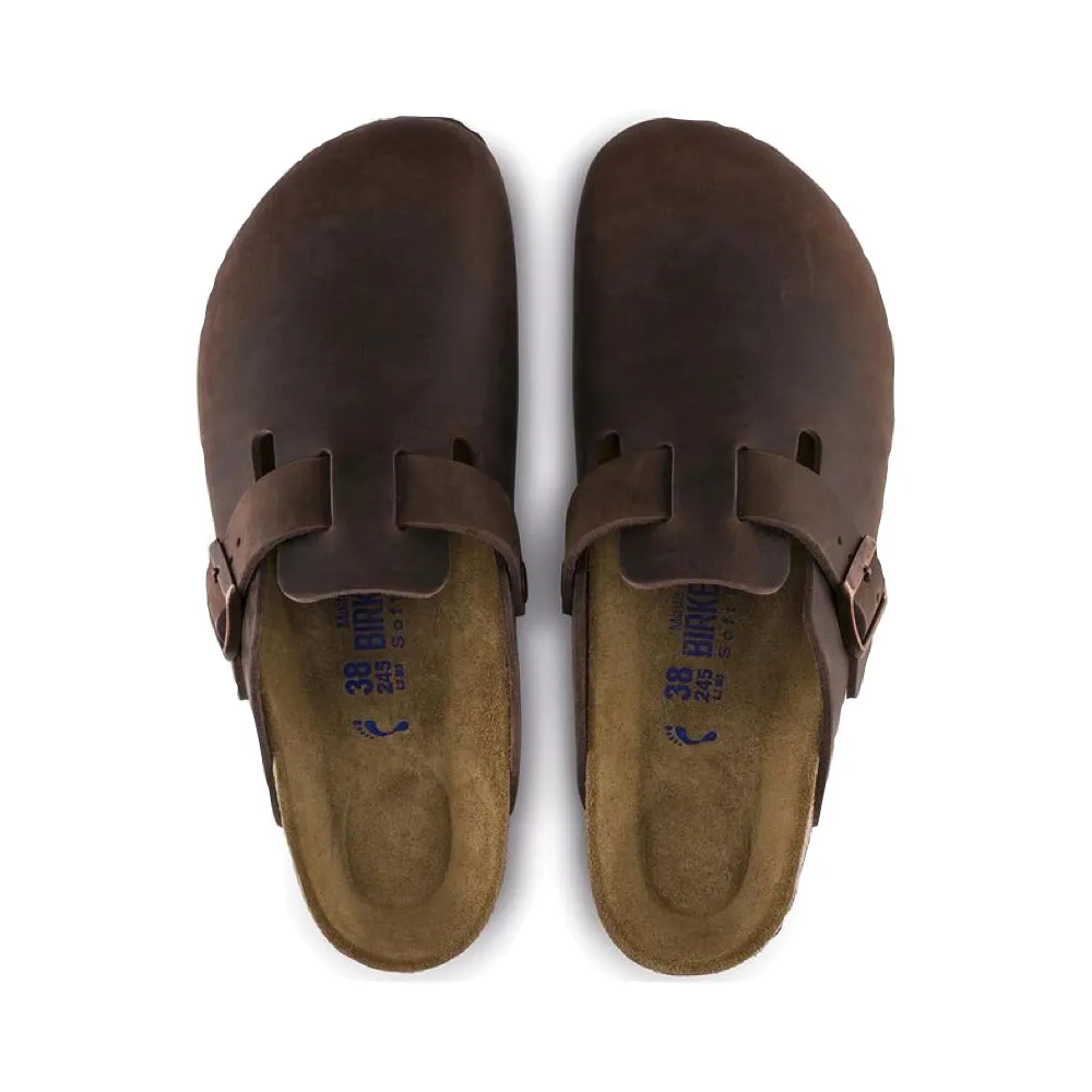 Birkenstock Boston Soft Footbed Oiled Leather Clog in Habana Brown