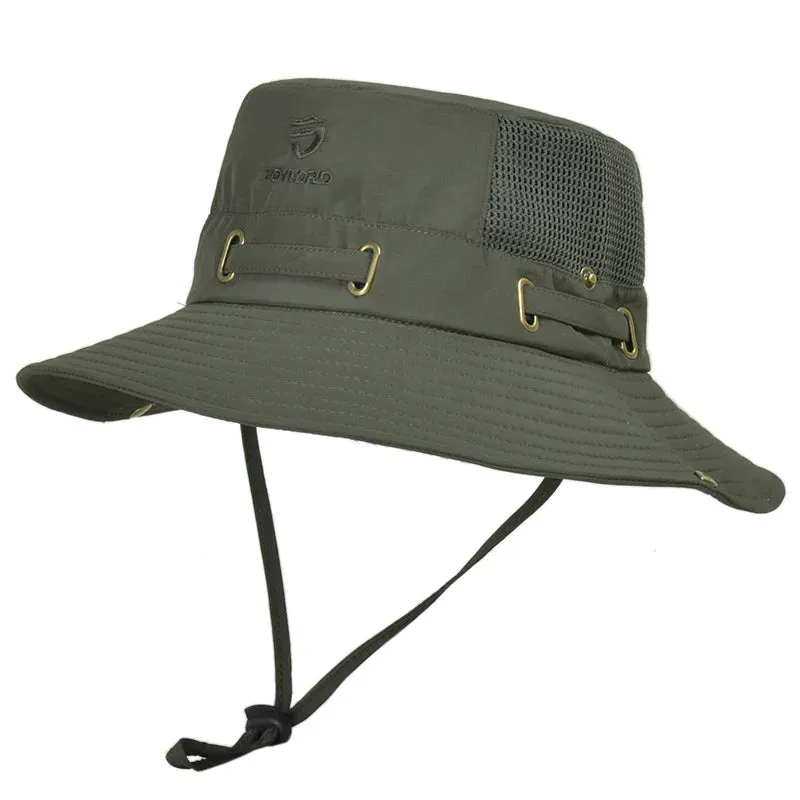 Breathable Mesh Bucket Hat for Men - Anti-UV Sun Protection for Fishing, Camping & Hiking