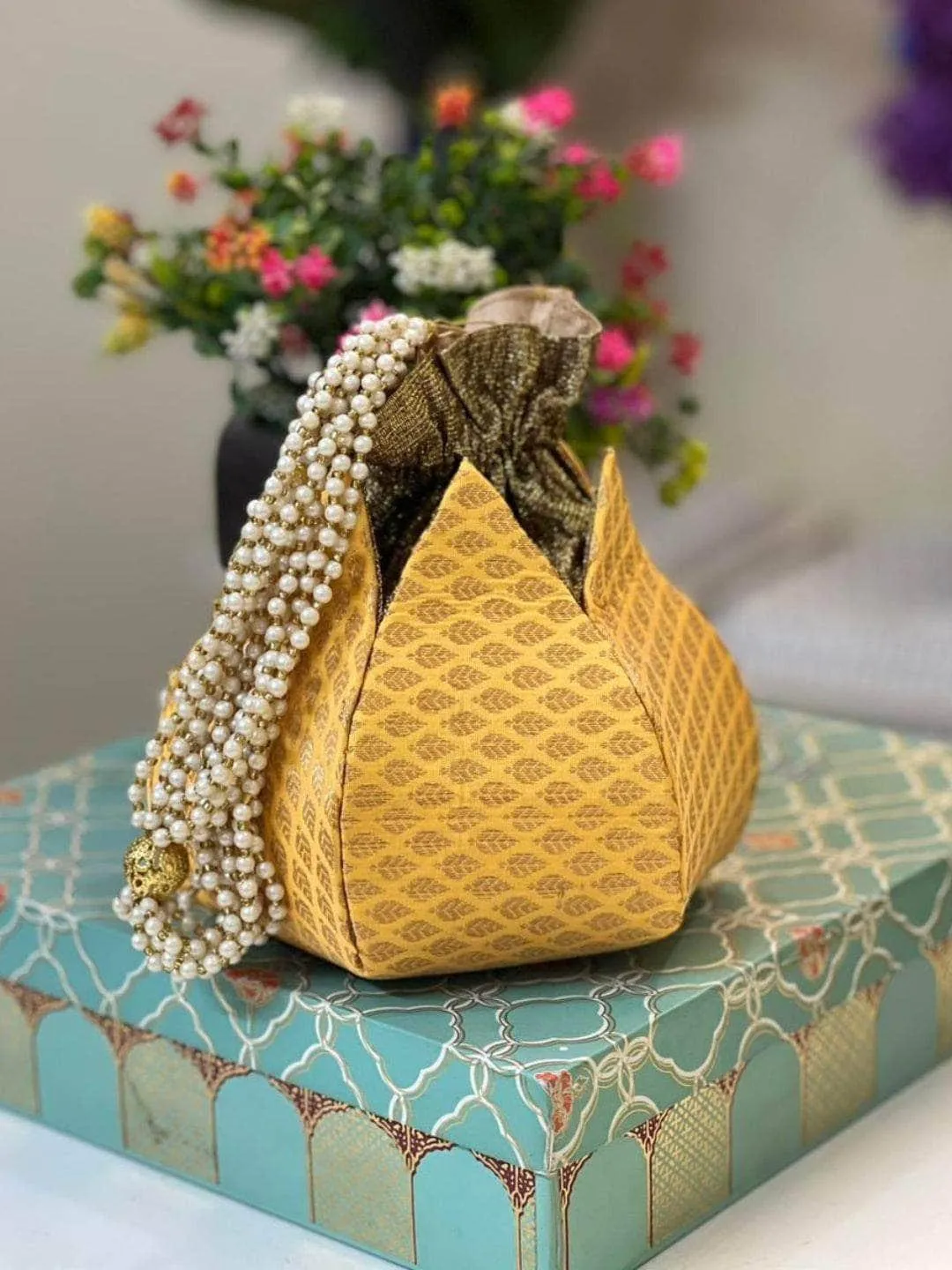 Bridal Lotus Potli Bag