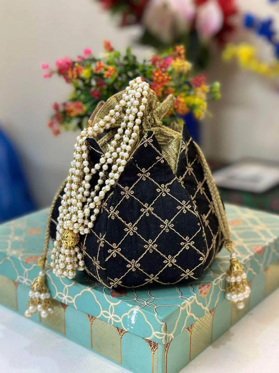 Bridal Lotus Potli Bag