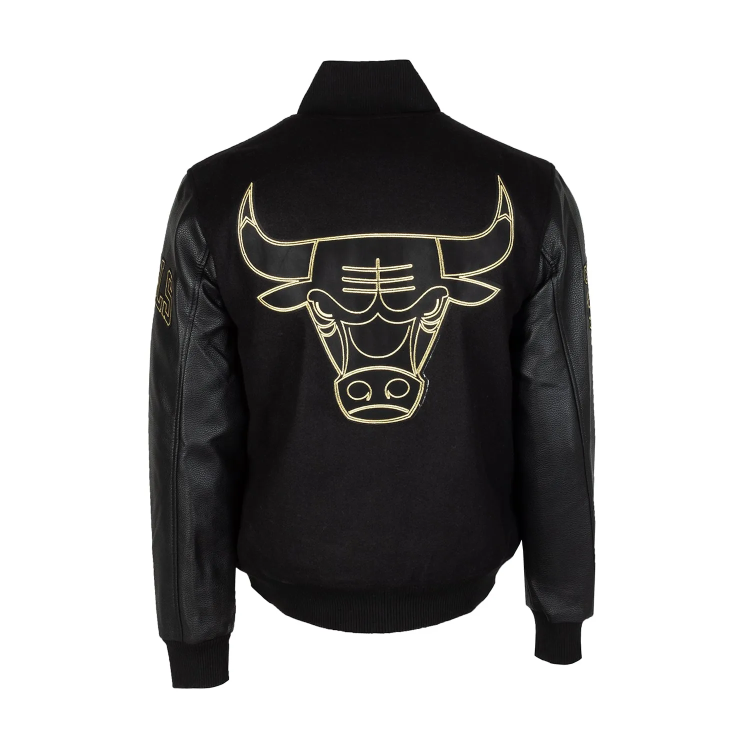 Bulls Black Gold Varsity Jacket - Mens