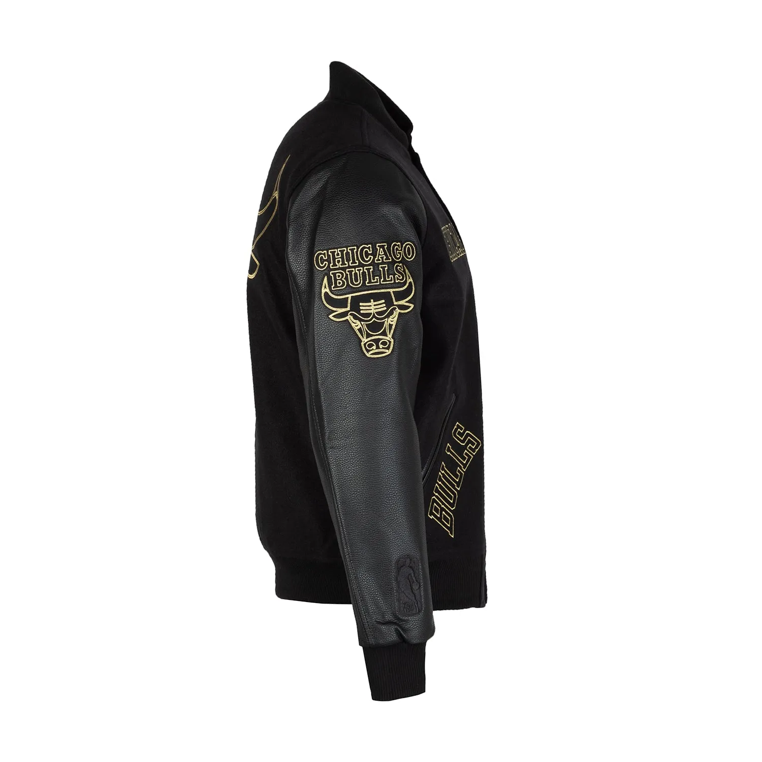 Bulls Black Gold Varsity Jacket - Mens