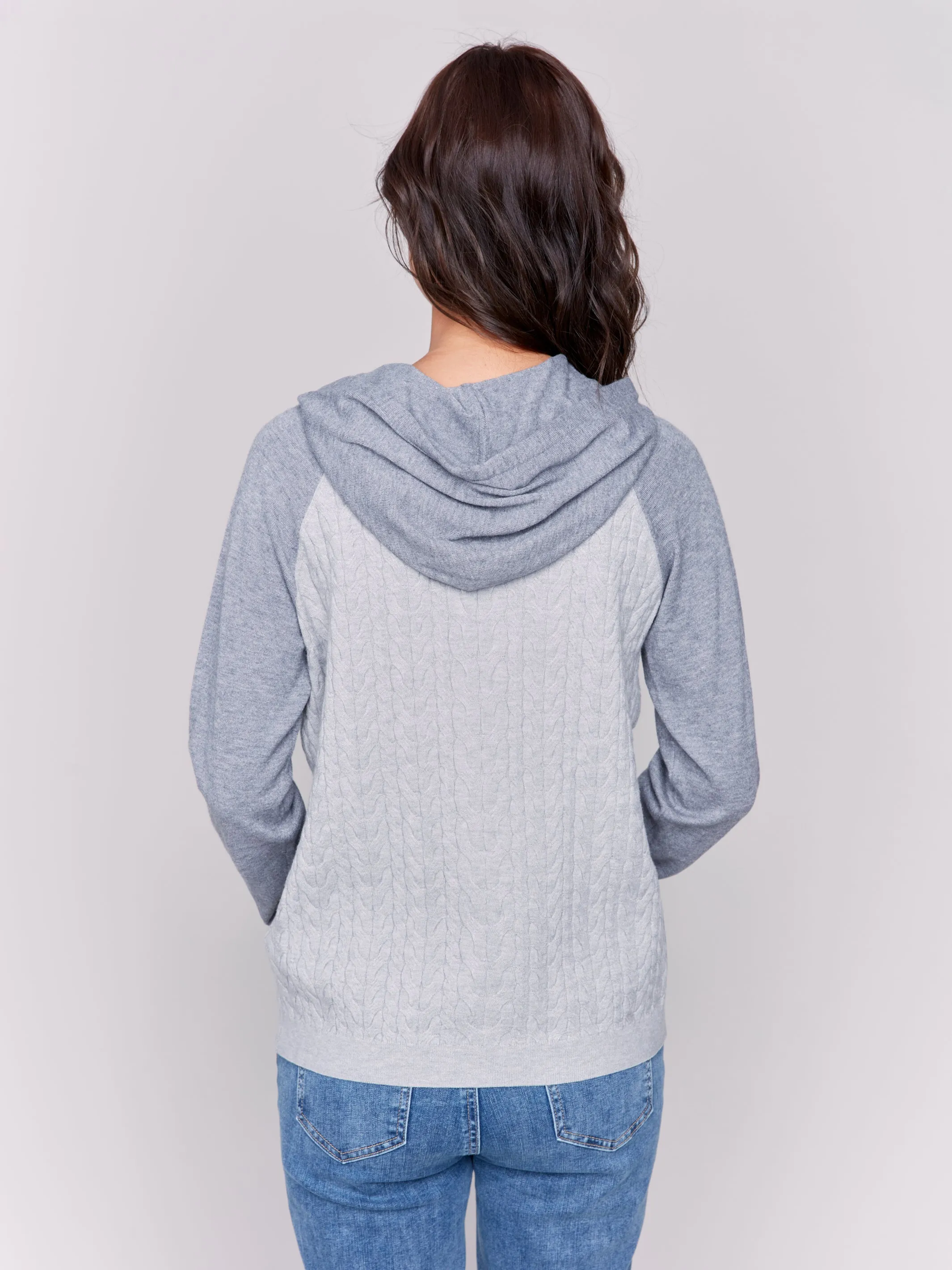 CABLE KNIT HOODIE TOP