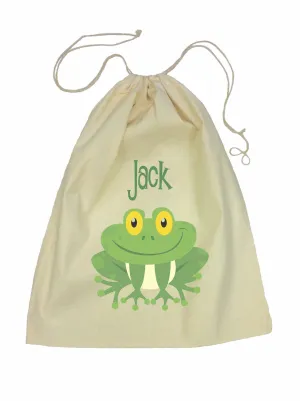 Calico Drawstring Bag - Green Frog