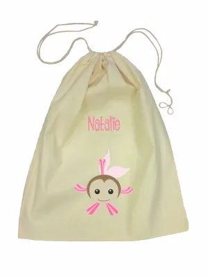 Calico Drawstring Bag - Pink Fish