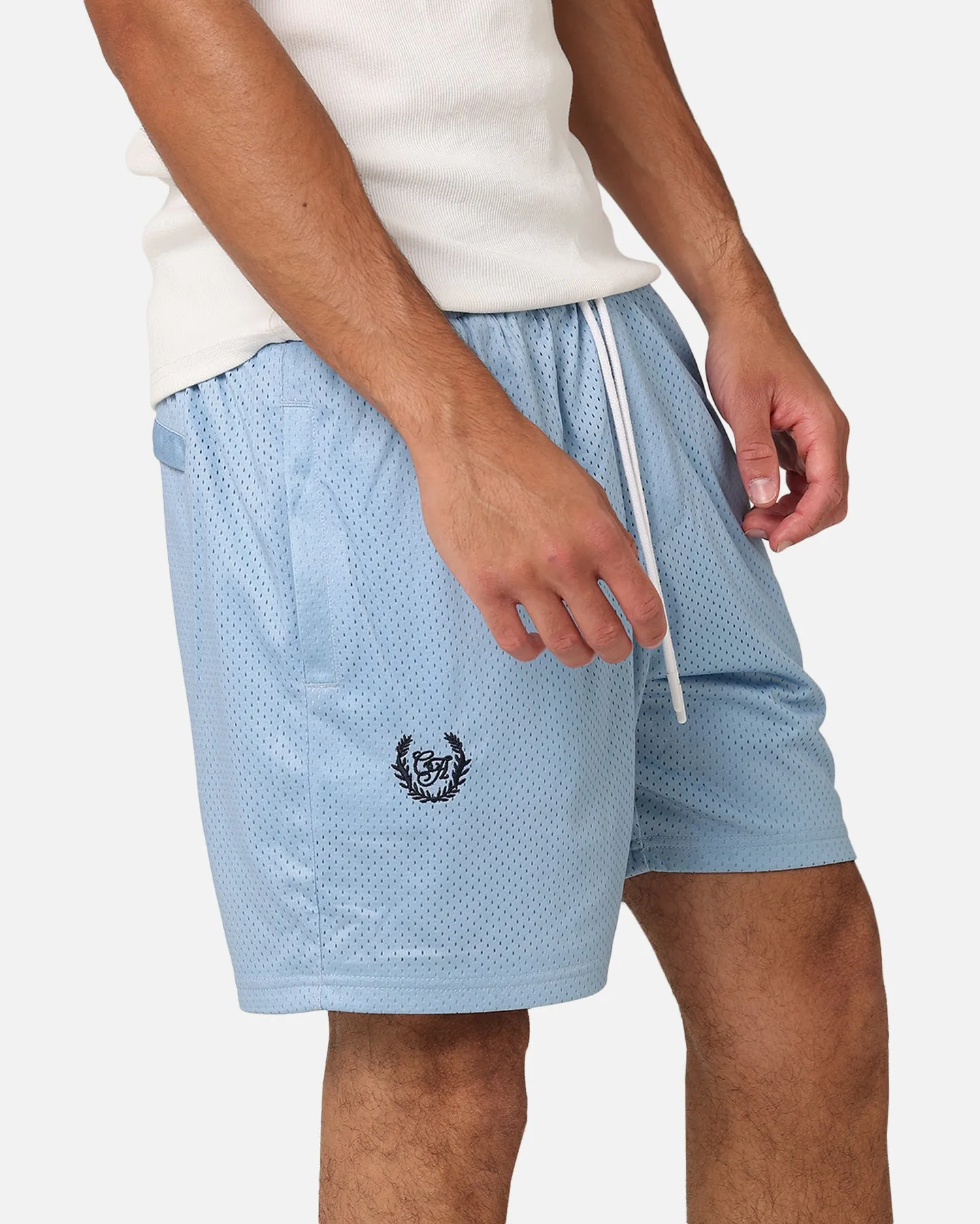 Carre Floral Baller Shorts Light Blue