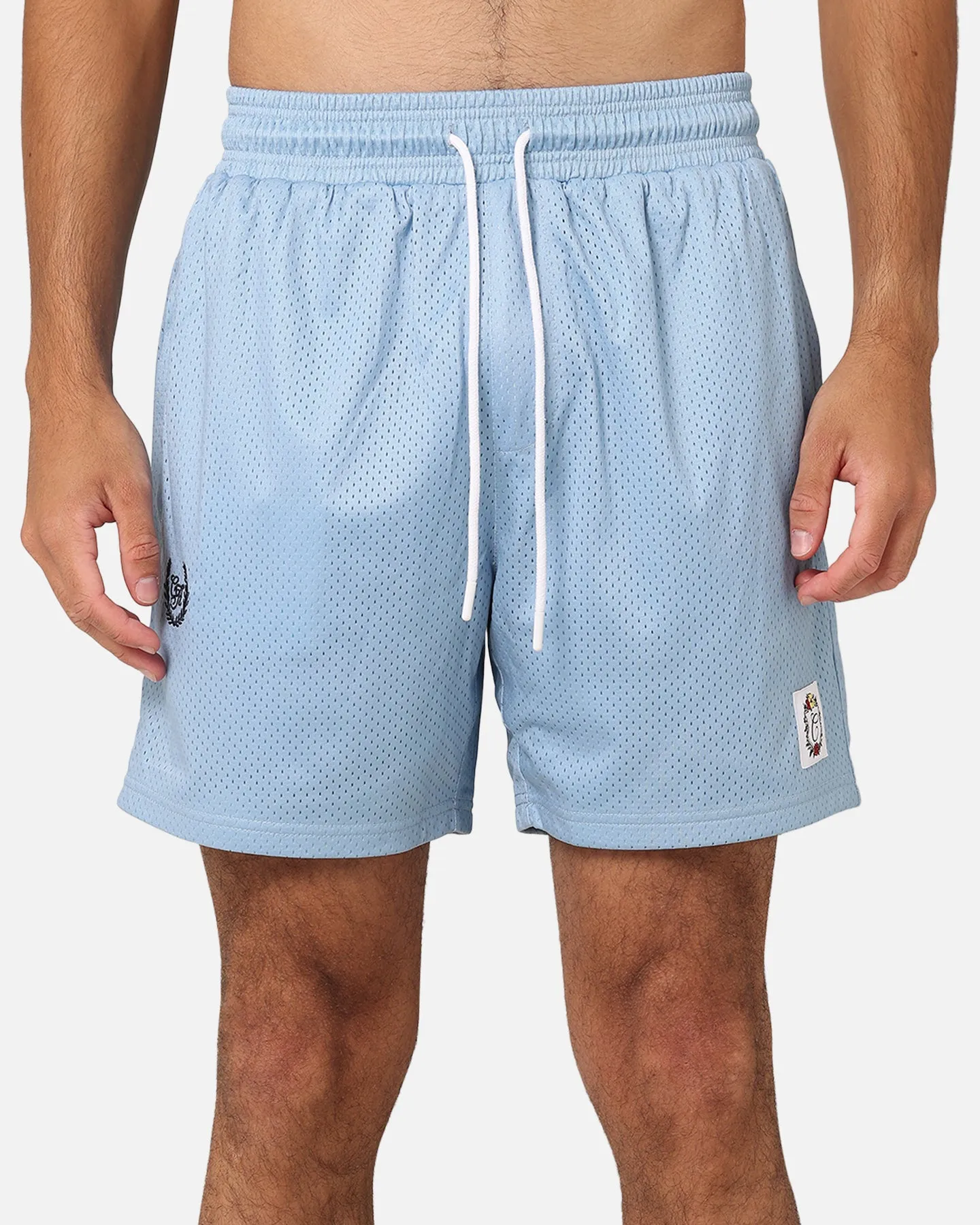 Carre Floral Baller Shorts Light Blue