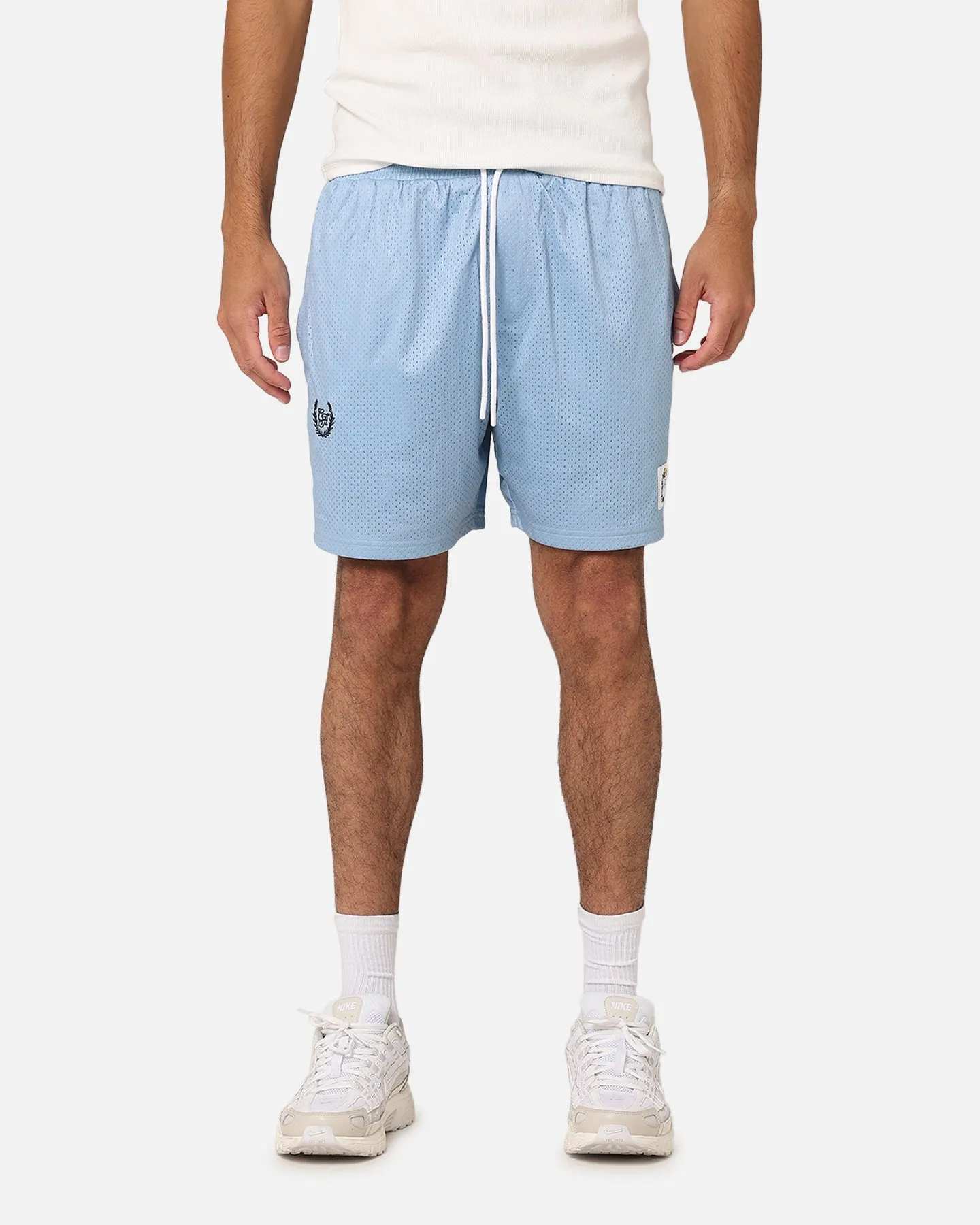 Carre Floral Baller Shorts Light Blue