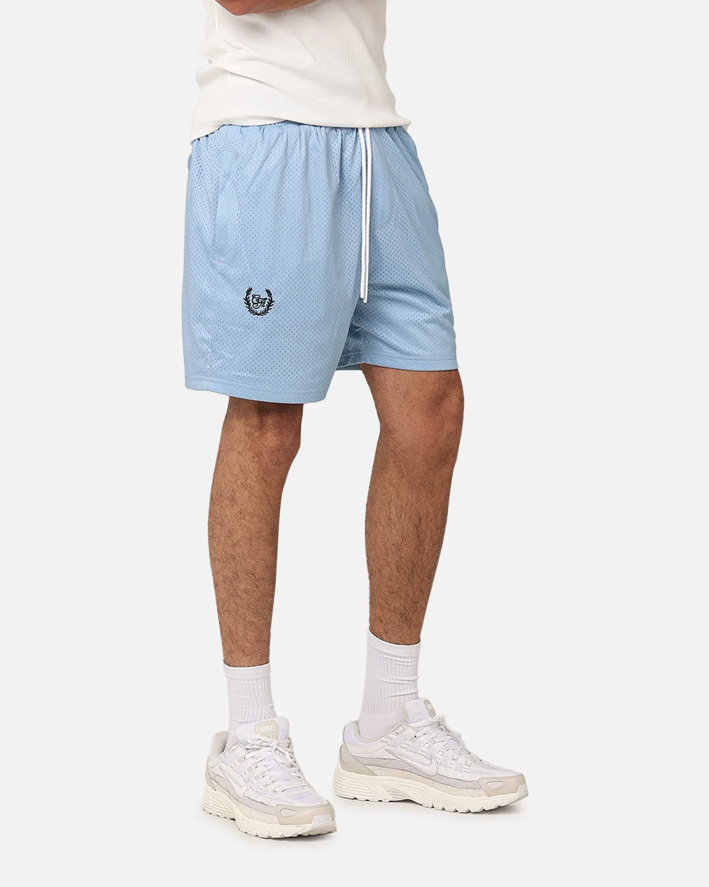 Carre Floral Baller Shorts Light Blue