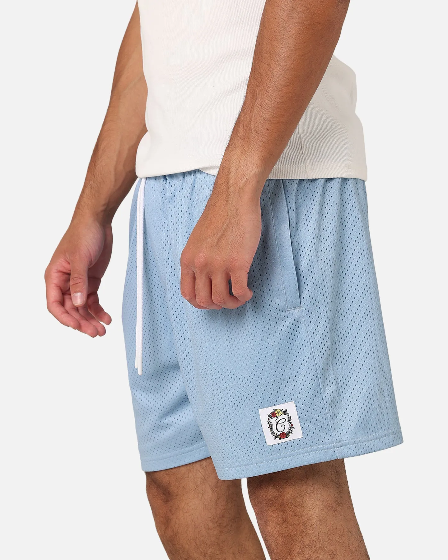 Carre Floral Baller Shorts Light Blue