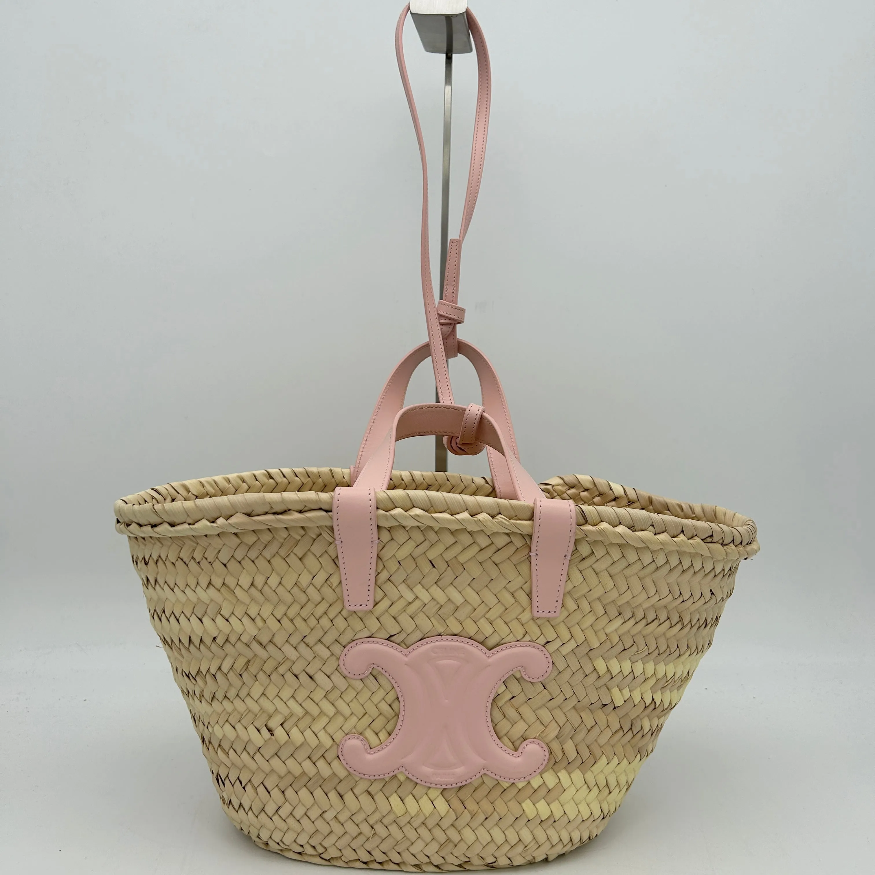 Celine Tan Pink Leather Medium Basket Bag