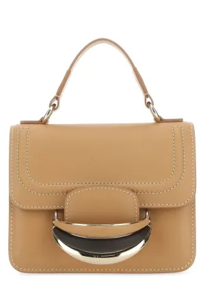 Chloe Women Camel Leather Small Kattie Handbag