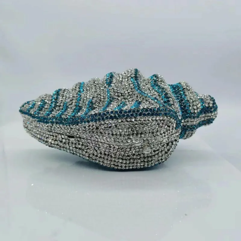 Conch Shape Rhinestone Customised Dinner Clutch Bag for Elegant Events