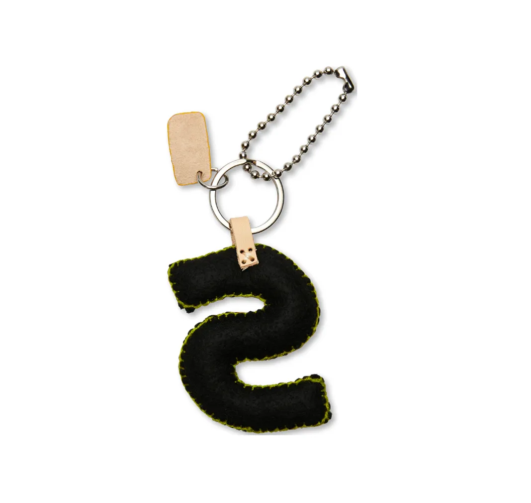 Consuela Black Felt "S" Charm