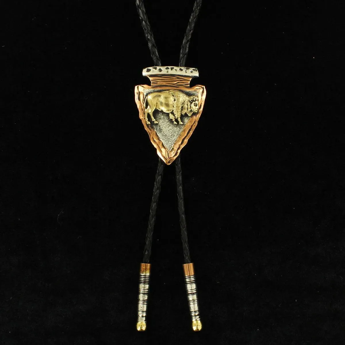 Crumrine Arrowhead Buffalo - Bolo Tie