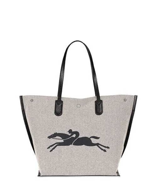 Essential Toile Longchamp Canvas Tote Bag, Gray