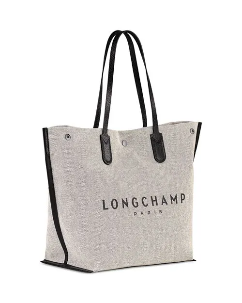 Essential Toile Longchamp Canvas Tote Bag, Gray