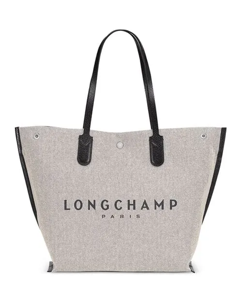 Essential Toile Longchamp Canvas Tote Bag, Gray