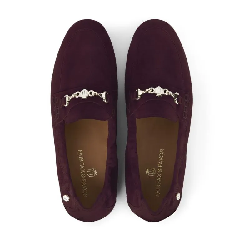 Fairfax & Favor Newmarket Ladies Suede Loafer - Plum