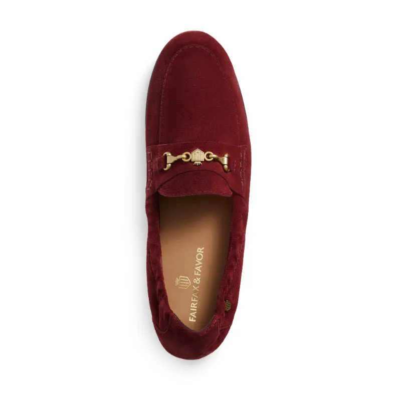 Fairfax & Favor Newmarket Ladies Suede Loafer - Ruby