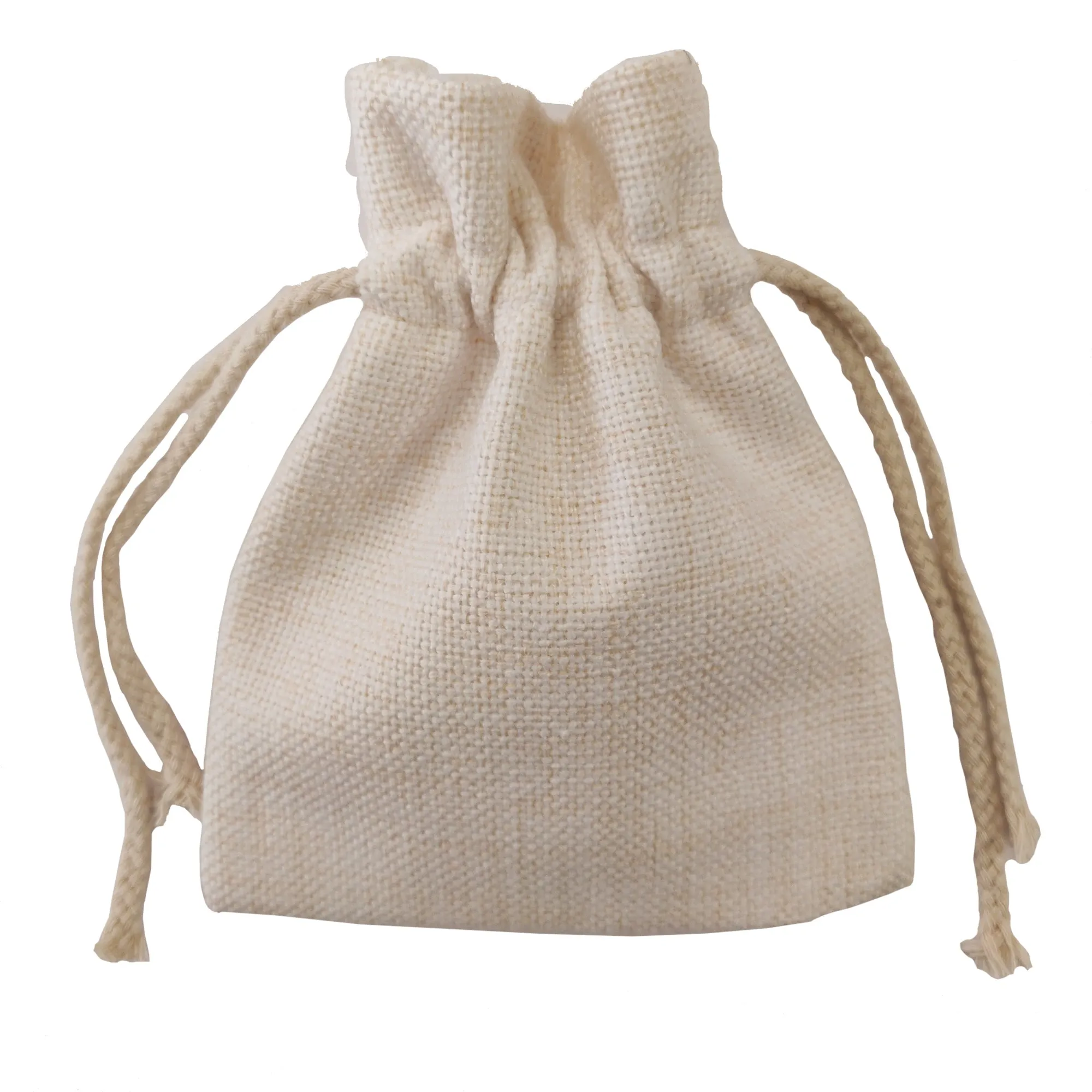 FULL CARTON - 100 x DOUBLE DRAWSTRING Bags - Thick Linen - 12cm x 15cm