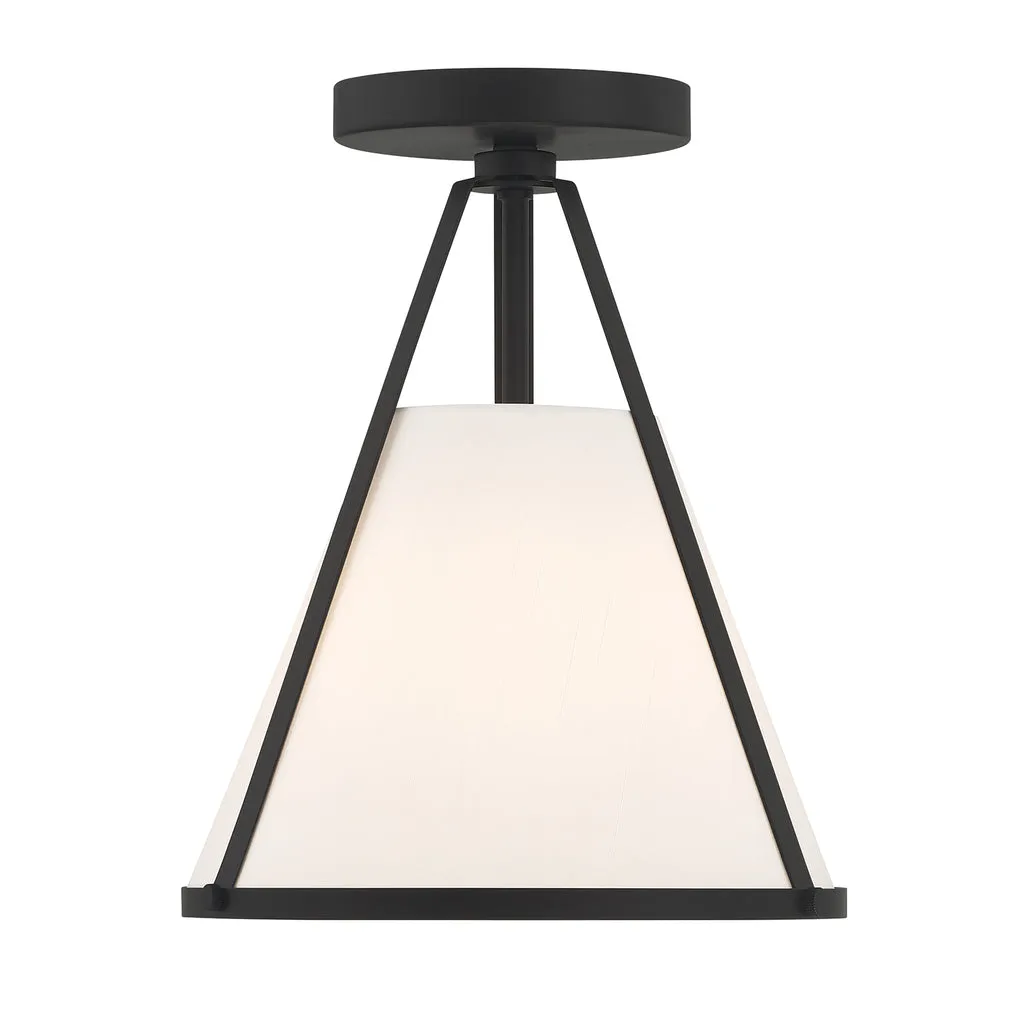 Fulton 1 Light Black Semi Flush Mount