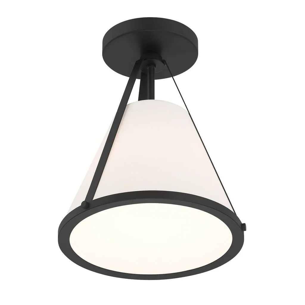 Fulton 1 Light Black Semi Flush Mount