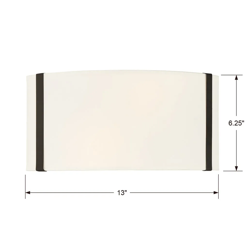 Fulton 2 Light Black Sconce