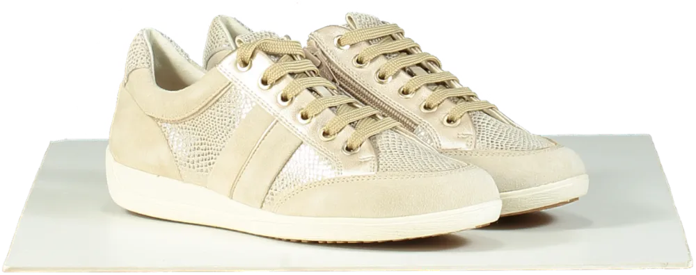 Geox Beige / Gold Lightweight Mira Trainers EU 36 UK 3