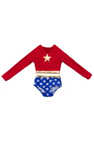 Great Pretenders 2 Piece Superhero Swimsuit - Wonder Girl