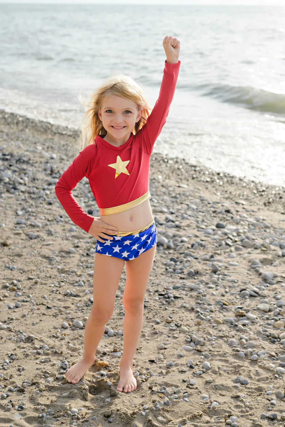 Great Pretenders 2 Piece Superhero Swimsuit - Wonder Girl