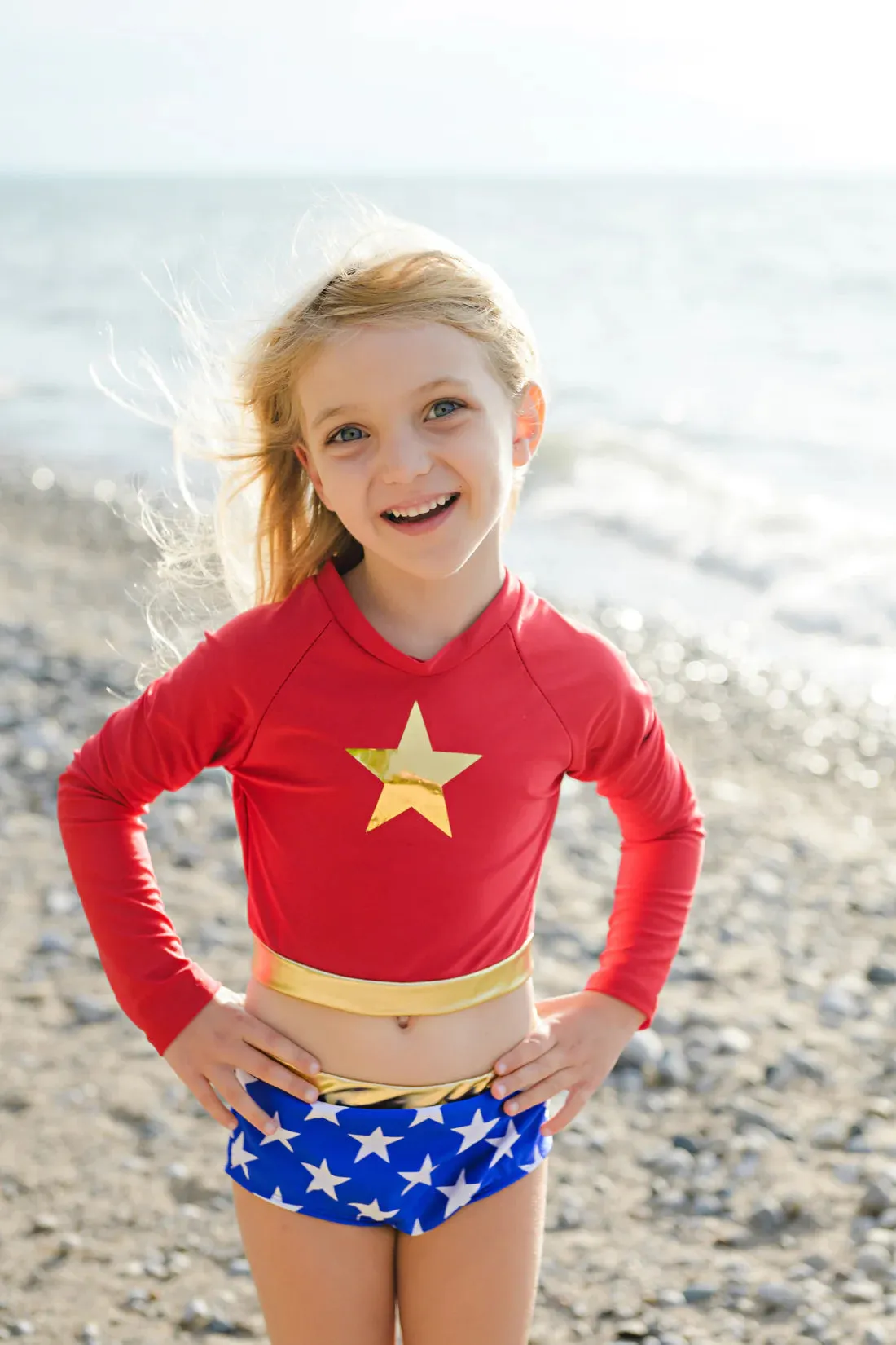 Great Pretenders 2 Piece Superhero Swimsuit - Wonder Girl