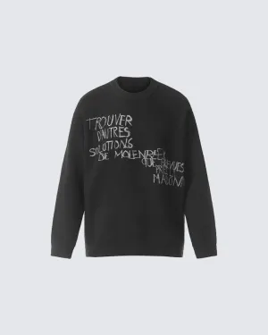 Handwritten Script Embroidered Sweater