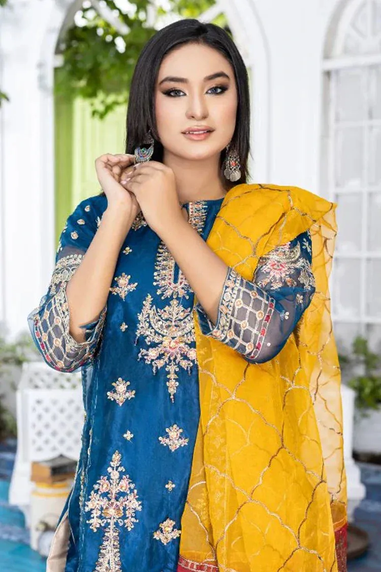 Ketifa - Formals Unstitched Collection - Artistic Blue