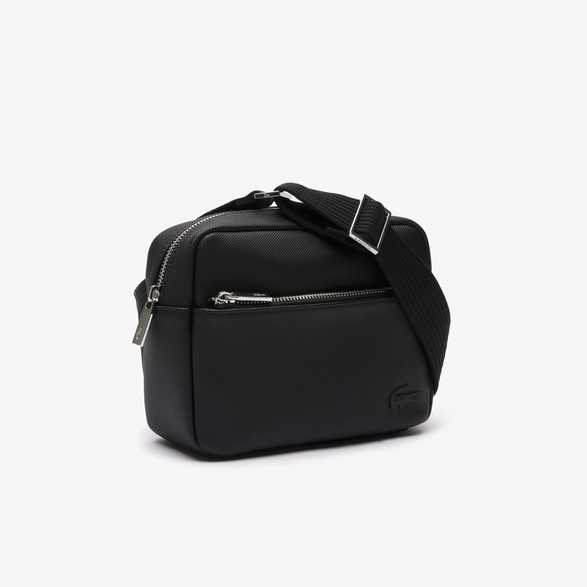 Lacoste Men's Classic Pique Effect Shoulder Bag (NH4427000) (Black)