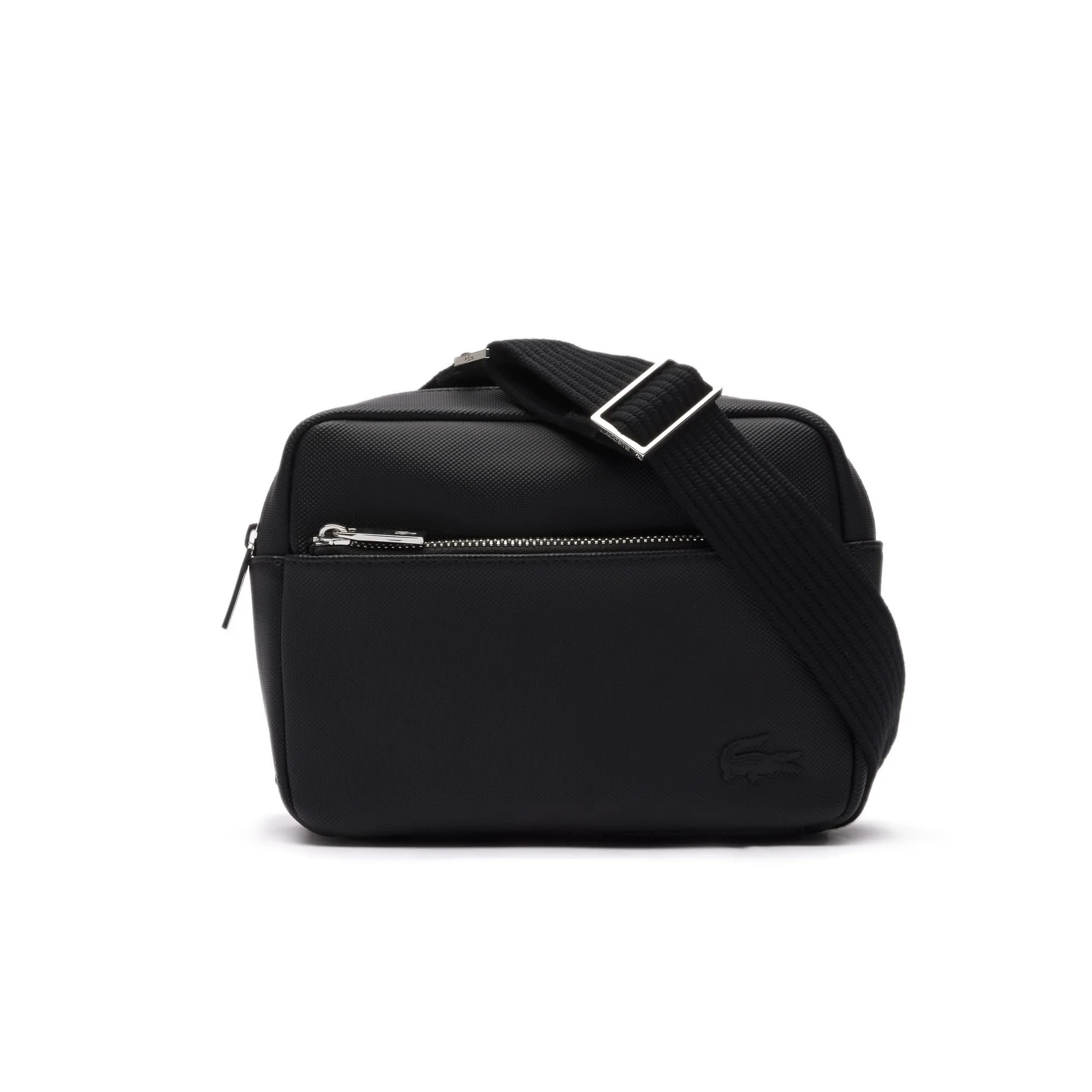 Lacoste Men's Classic Pique Effect Shoulder Bag (NH4427000) (Black)