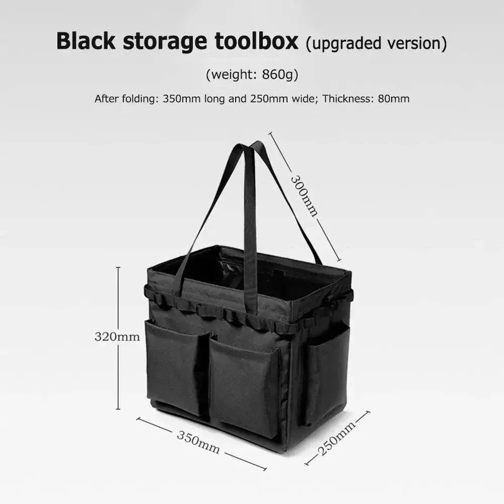 Large Capacity Camping Storage Tool Box Multifunction Wide Mouth Tool Bags Collapsible Outdoor Hiking Fishing Organizer Bags