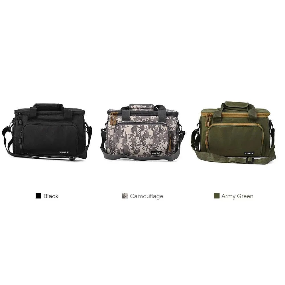 Lixada Portable Multifunctional Canvas Fishing Shoulder Bag Pack Fishing Tackle Bag Fishing Lure Reel Bag Pouch Case