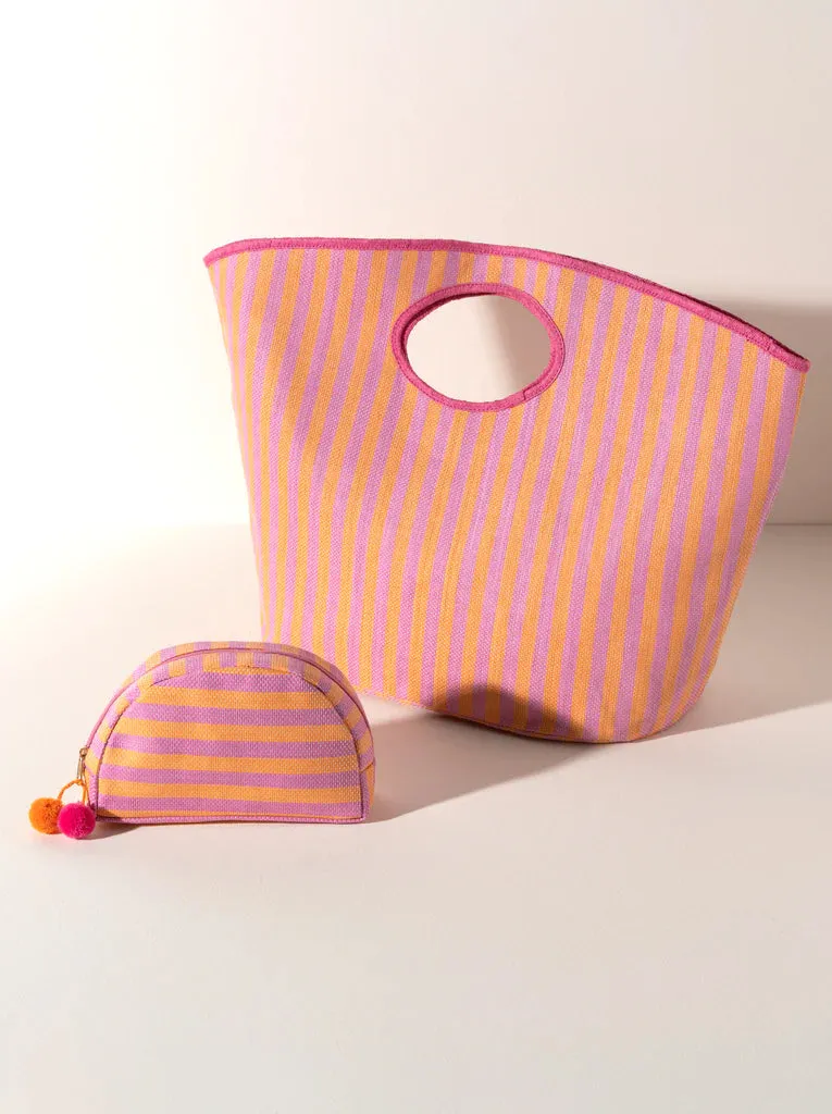 Lolita Pink and Orange Stripe Tote