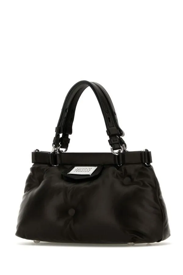 Maison Margiela Women Black Leather Small Glam Slam Handbag