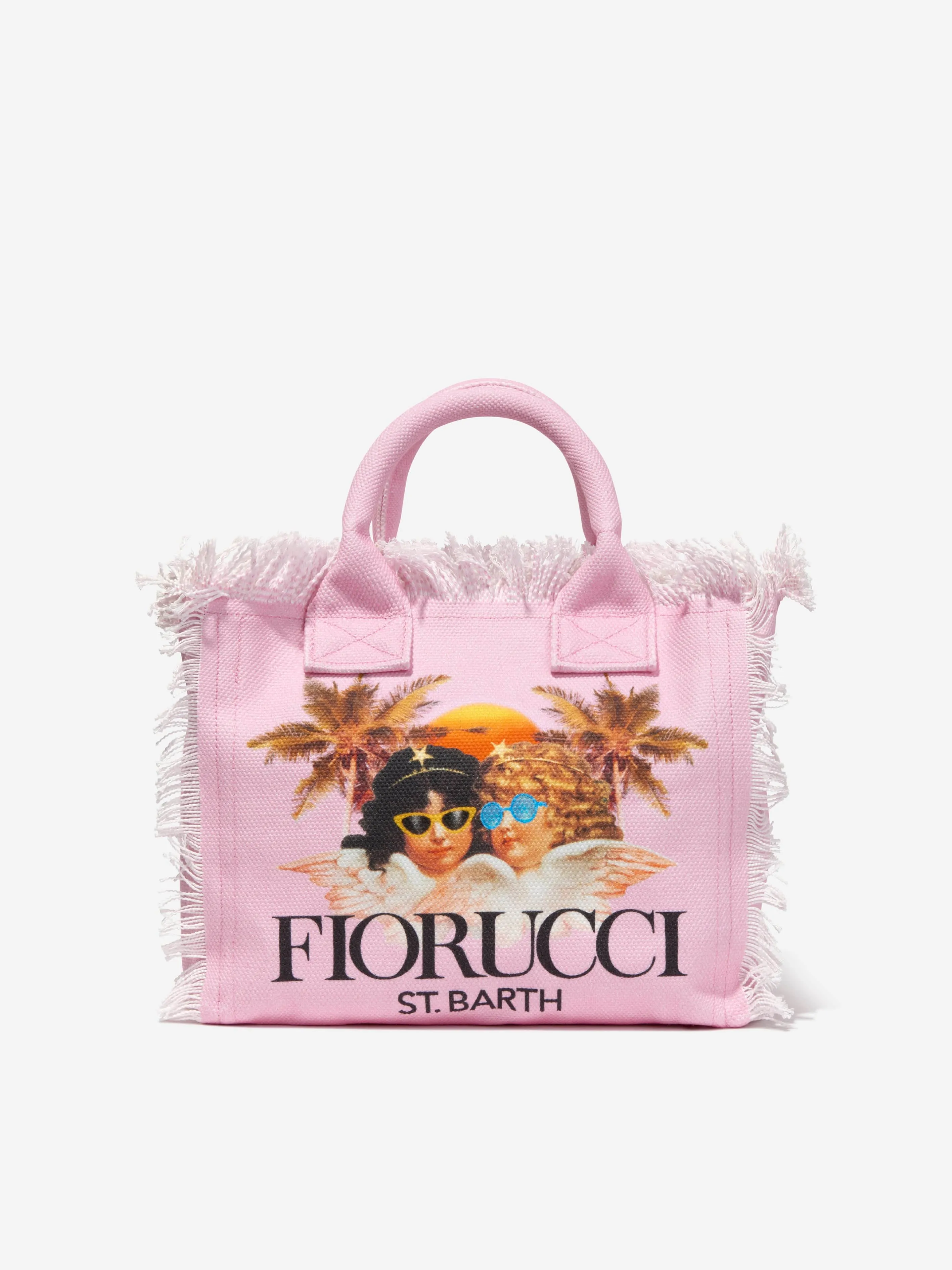 MC2 Saint Barth Girls Fiorucci Canvas Bag in Pink