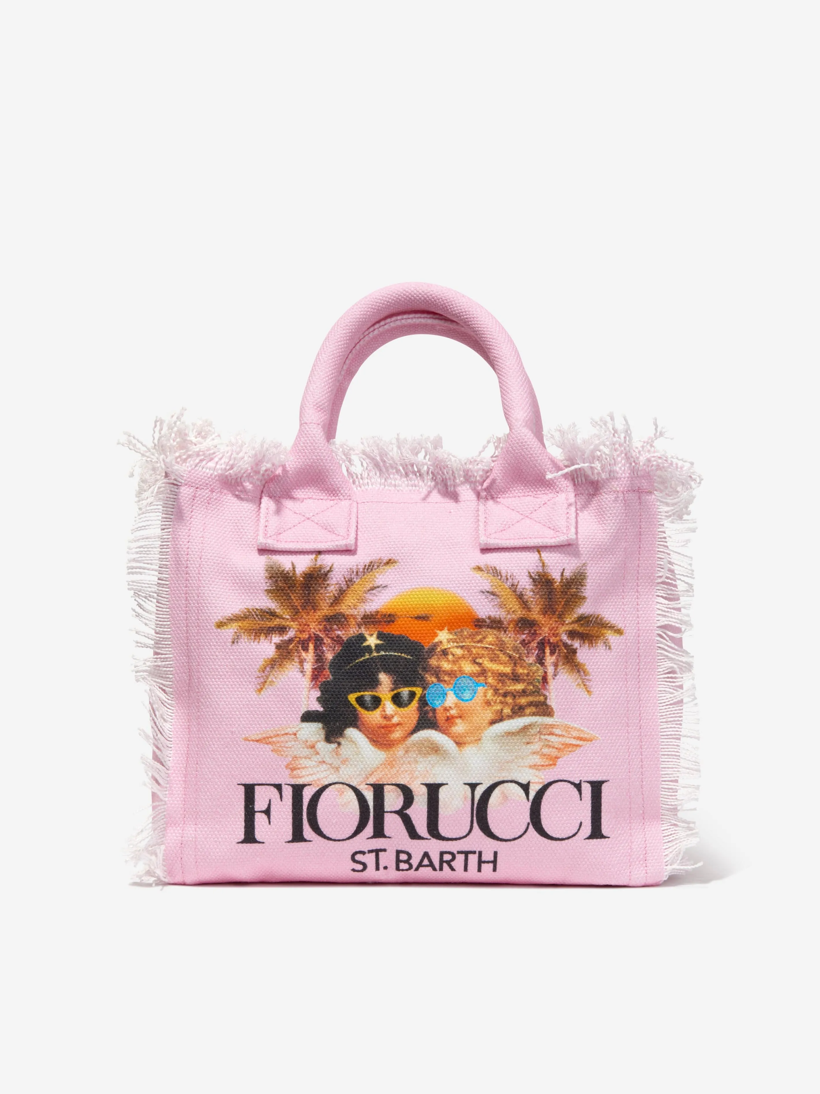 MC2 Saint Barth Girls Fiorucci Canvas Bag in Pink