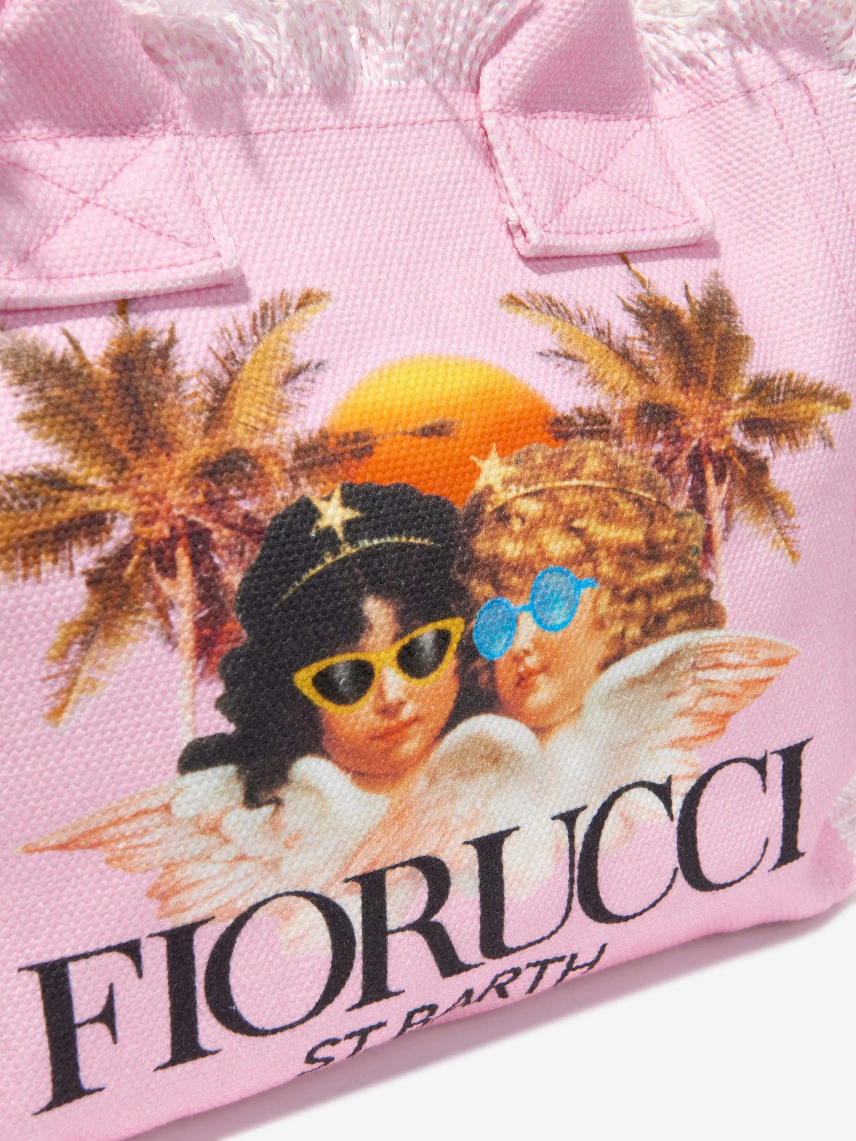 MC2 Saint Barth Girls Fiorucci Canvas Bag in Pink